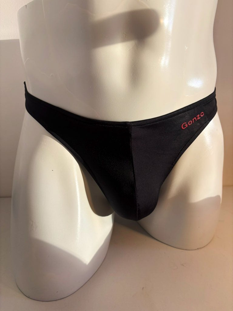 String de bain avec anneaux - noir et or