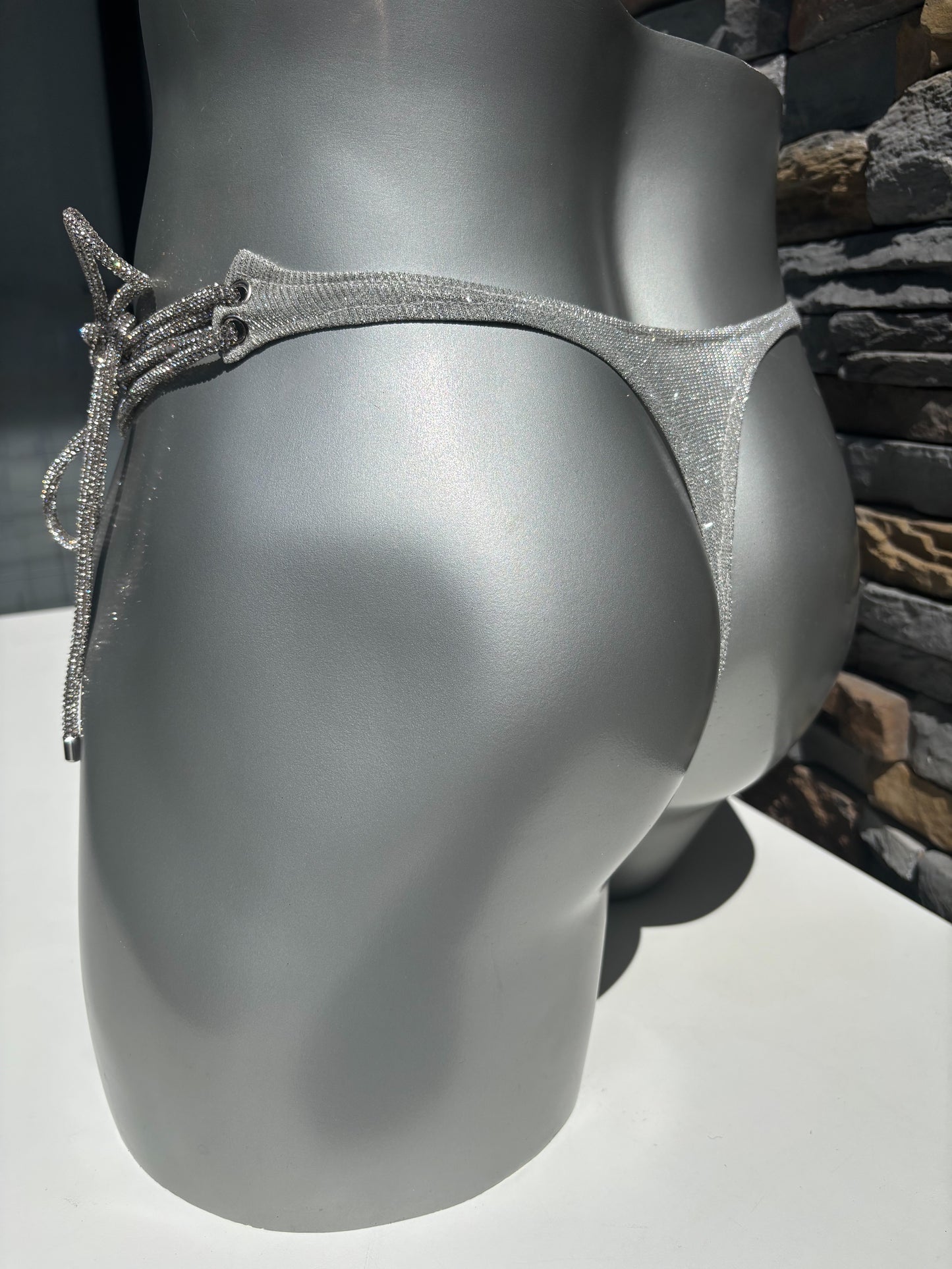 String de bain scintillant - argenté
