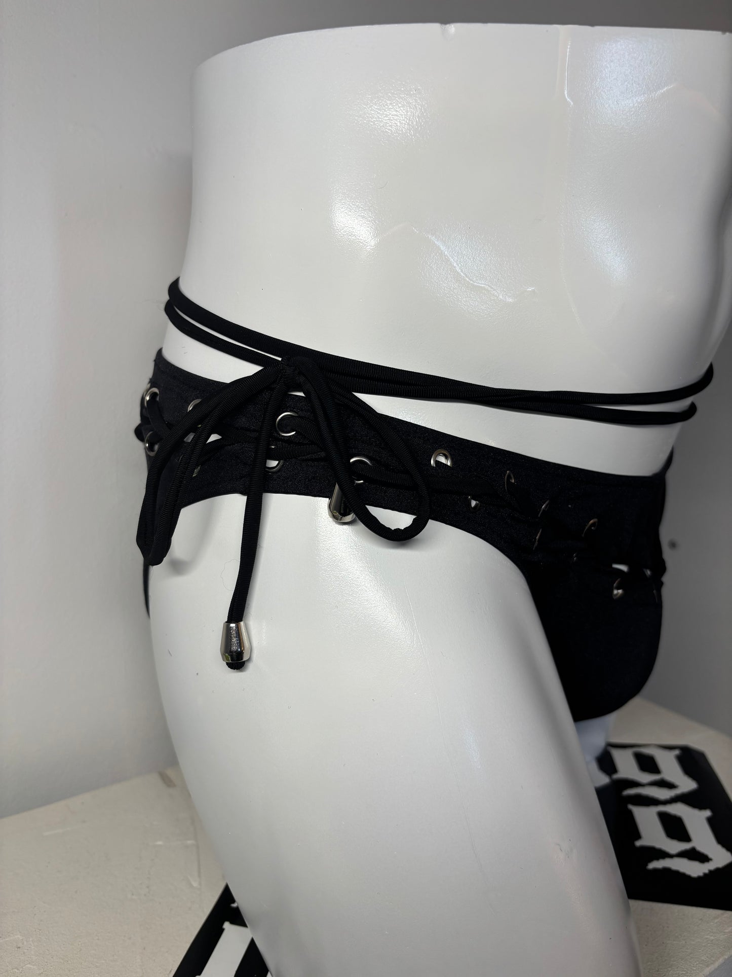 Slip de bain avec laçage - noir