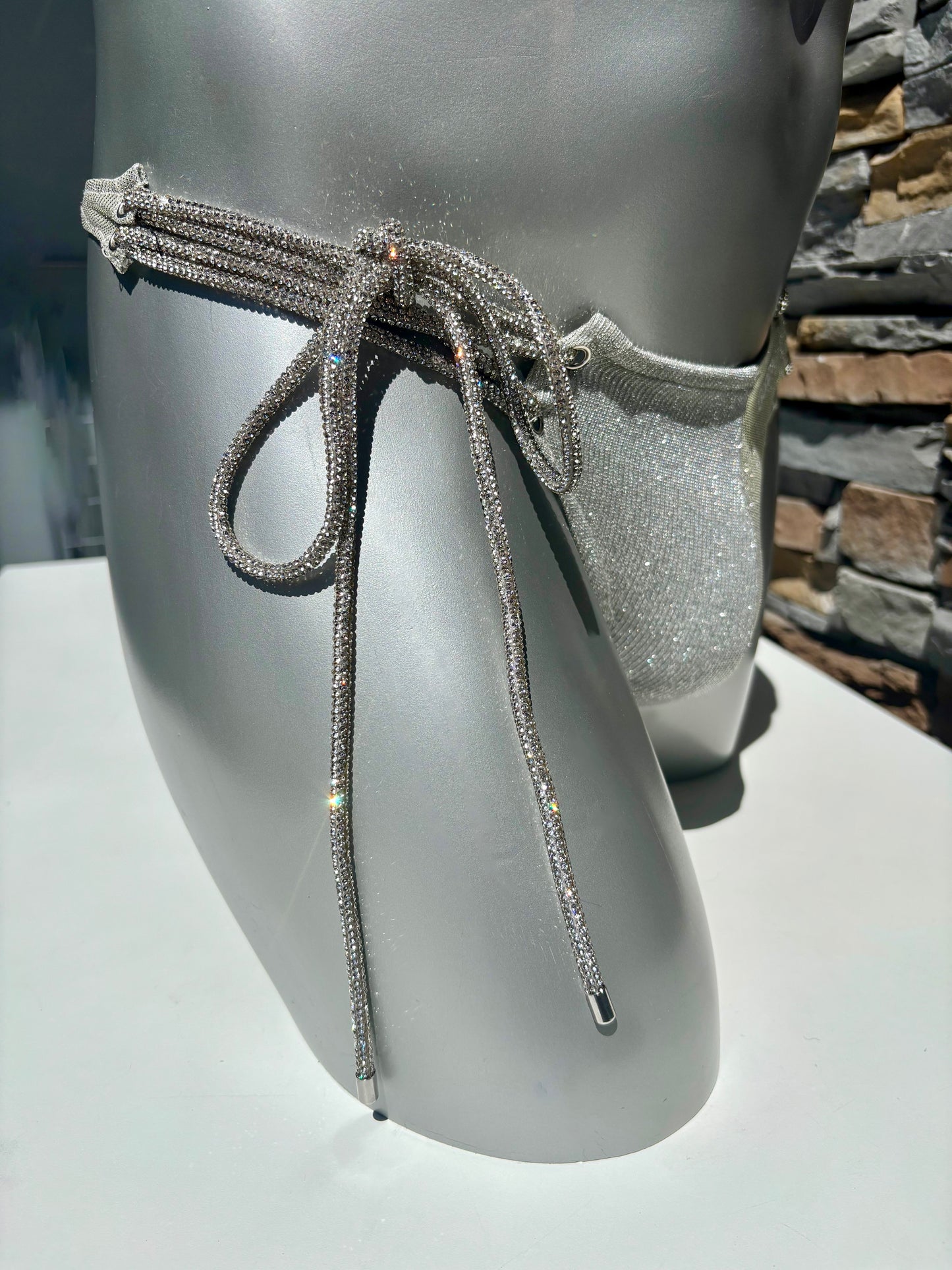 String de bain scintillant - argenté