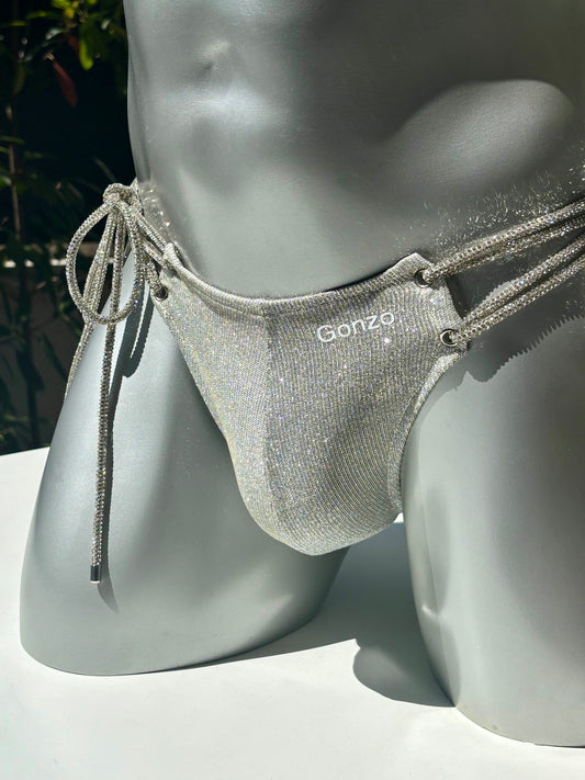 String de bain scintillant - argenté