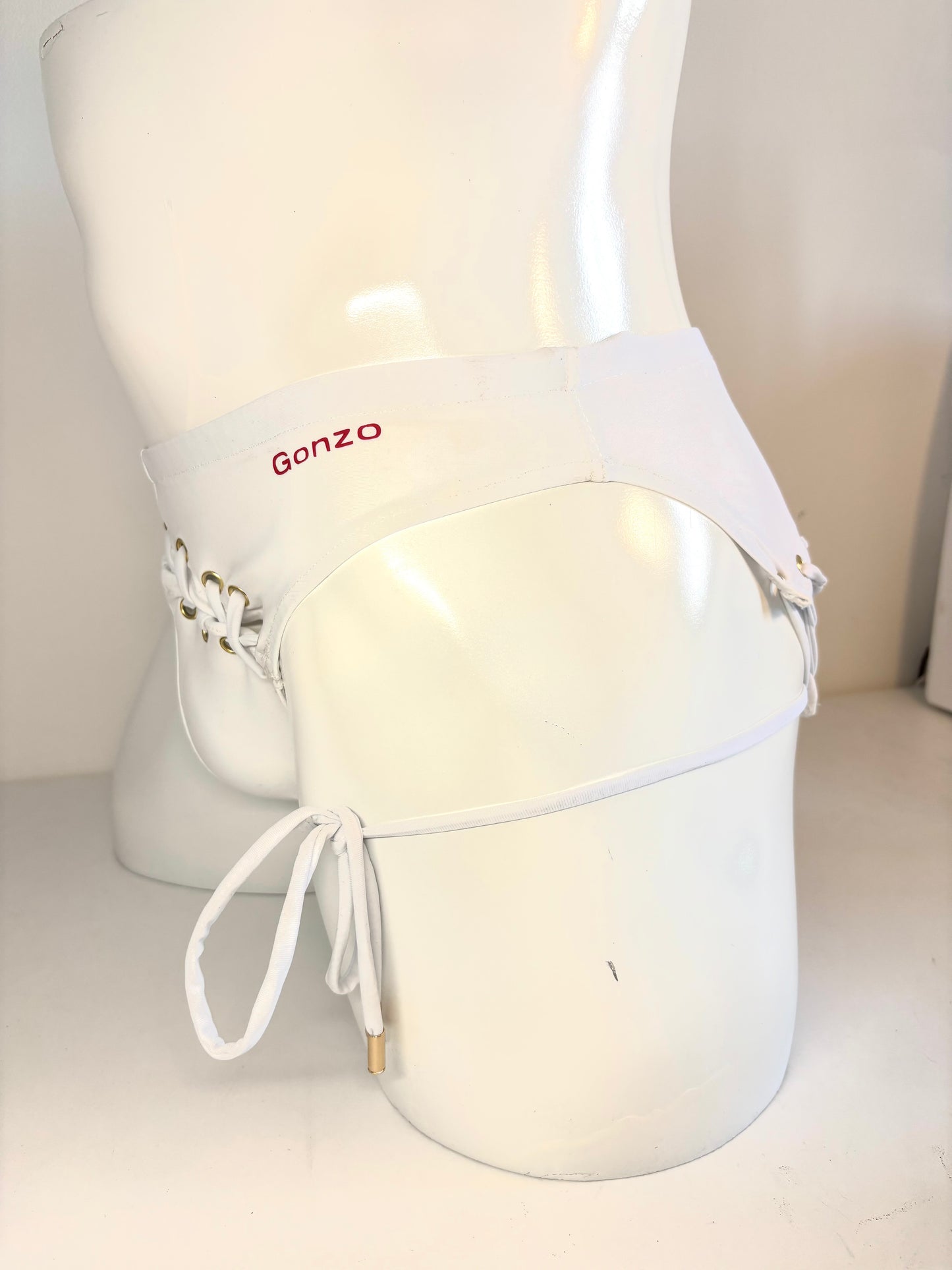Slip de bain avec laçage - Blanc