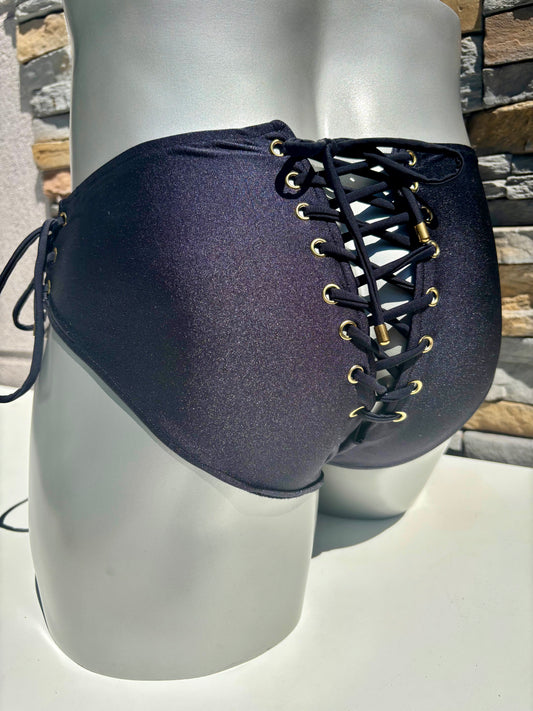 Slip de bain avec laçage - noir