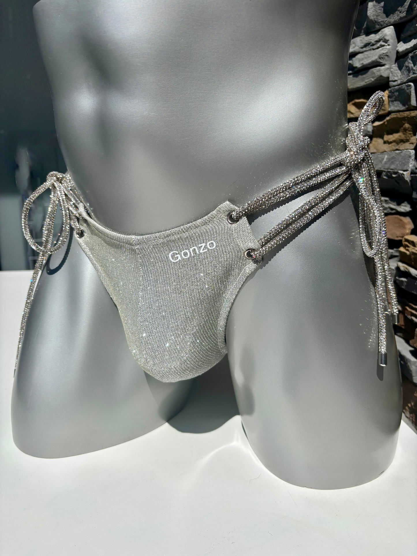 String de bain scintillant - argenté