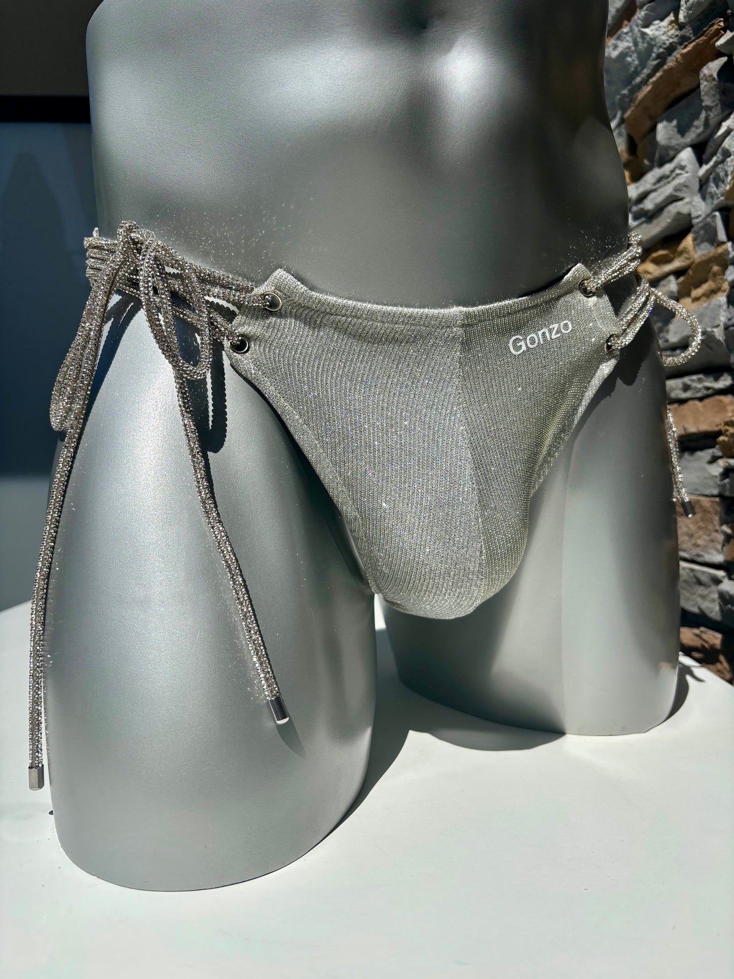 String de bain scintillant - argenté