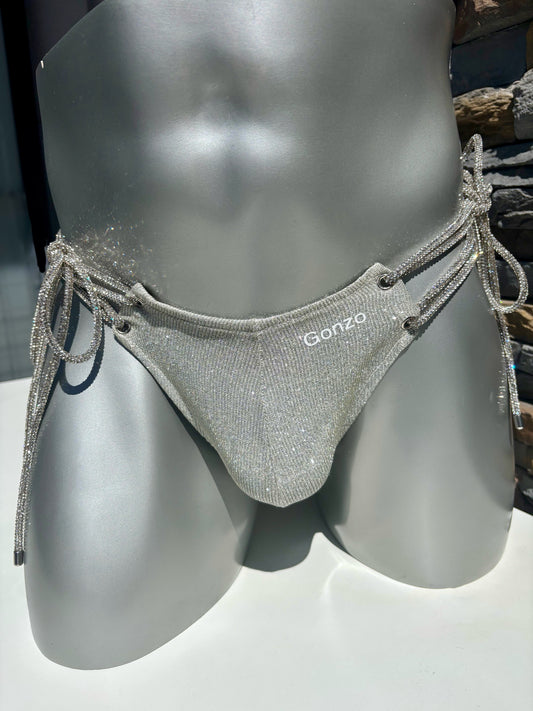 String de bain scintillant - argenté