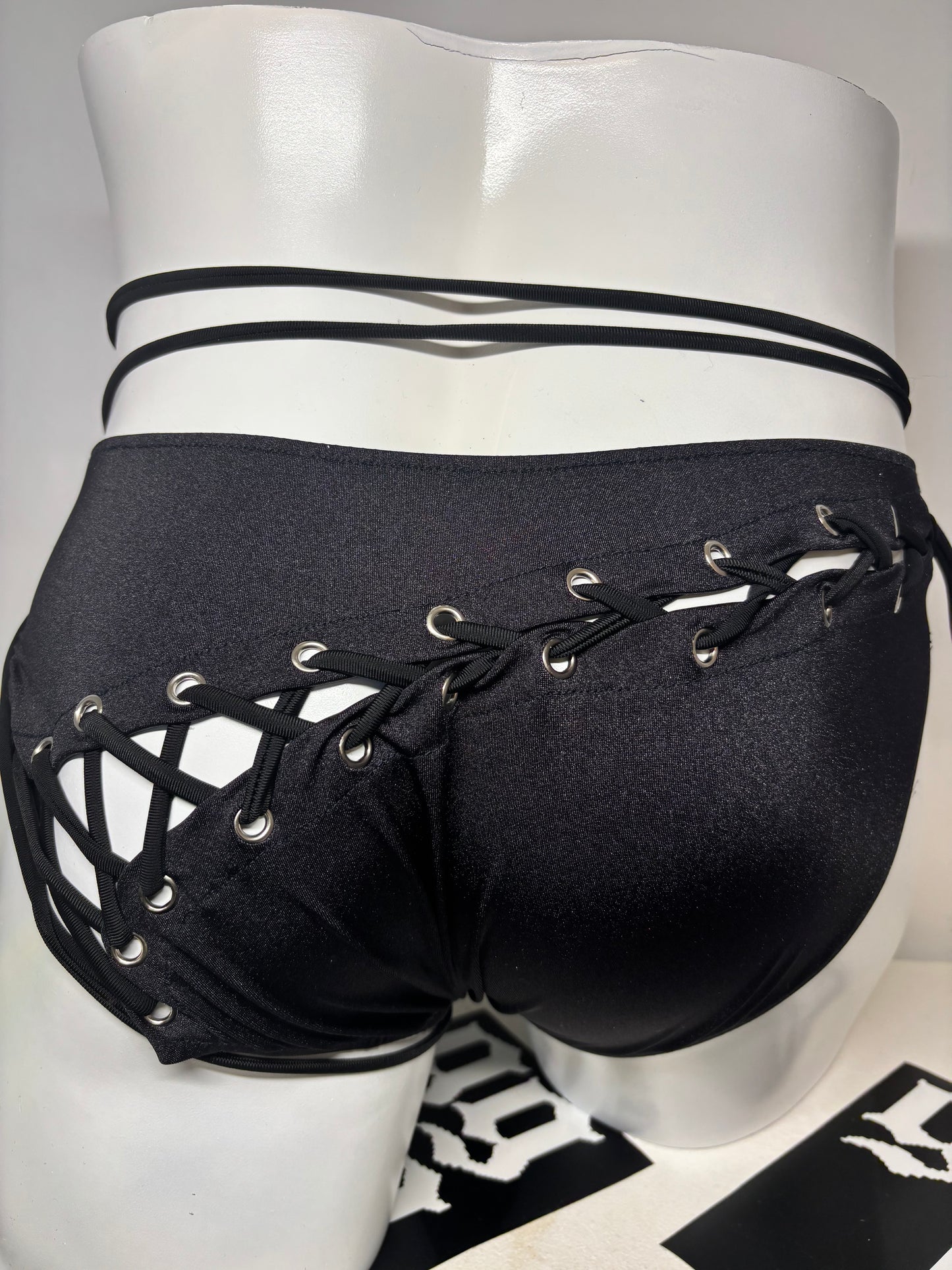 Slip de bain avec laçage - noir
